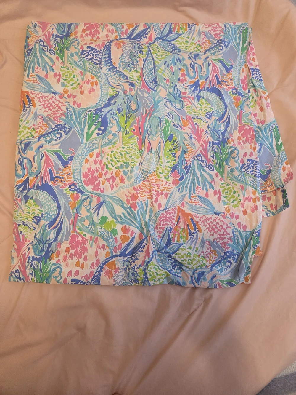 Lily Pulitzer Mermaid Cove Queen Flat Sheet & Sham in Pink, Blue, Green